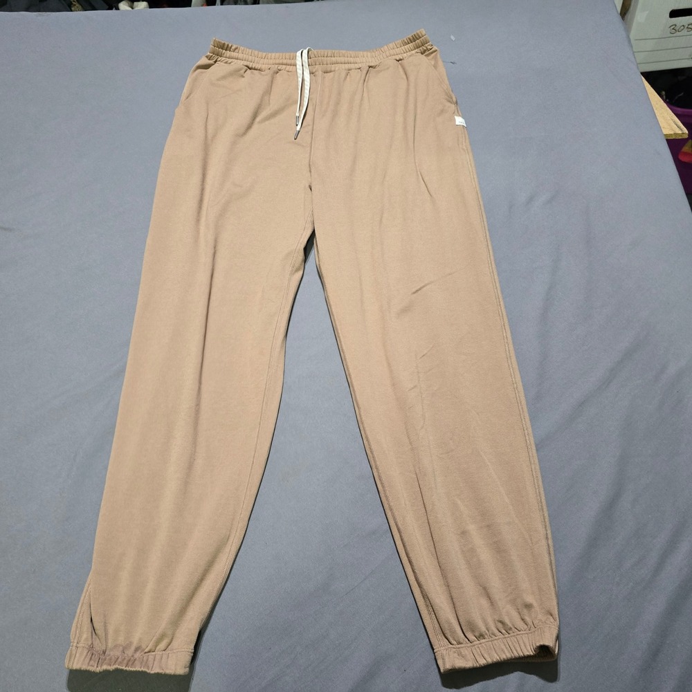 Vuori Performance Jogger Women Size Large Tan Recycled Polyester VW457